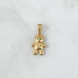 Dije Oso Liso 1.2gr / 2cm / Circones Verdes Oro Amarillo 18K ©