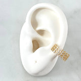 Piercing Earcuff Simulador Red 1.8gr / 1.5cm / Circones Blancos  Oro Amarillo 18K (Joya) ©