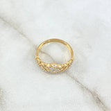 Anillo Corona Quinces 2.4gr / T7 / Circones Blancos Dos Oros Amarillo Blanco 18K *