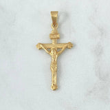 Dije Cruz Cristo 3.6gr / 4cm / Floreada Oro Amarillo 18K