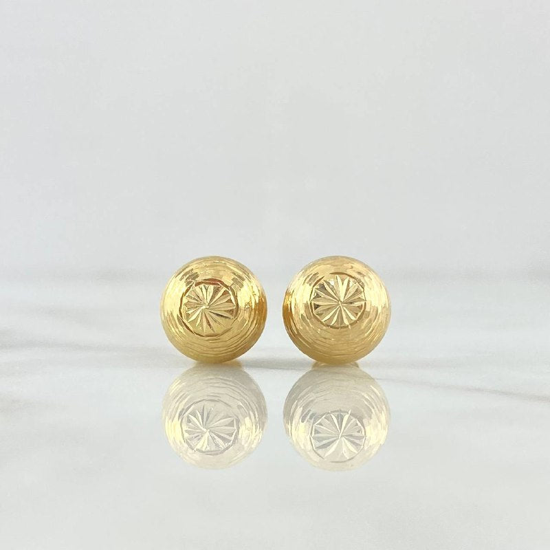 Topos Bola 1.8gr / 10mm Diamantado Lineal Oro Amarillo 18K ©