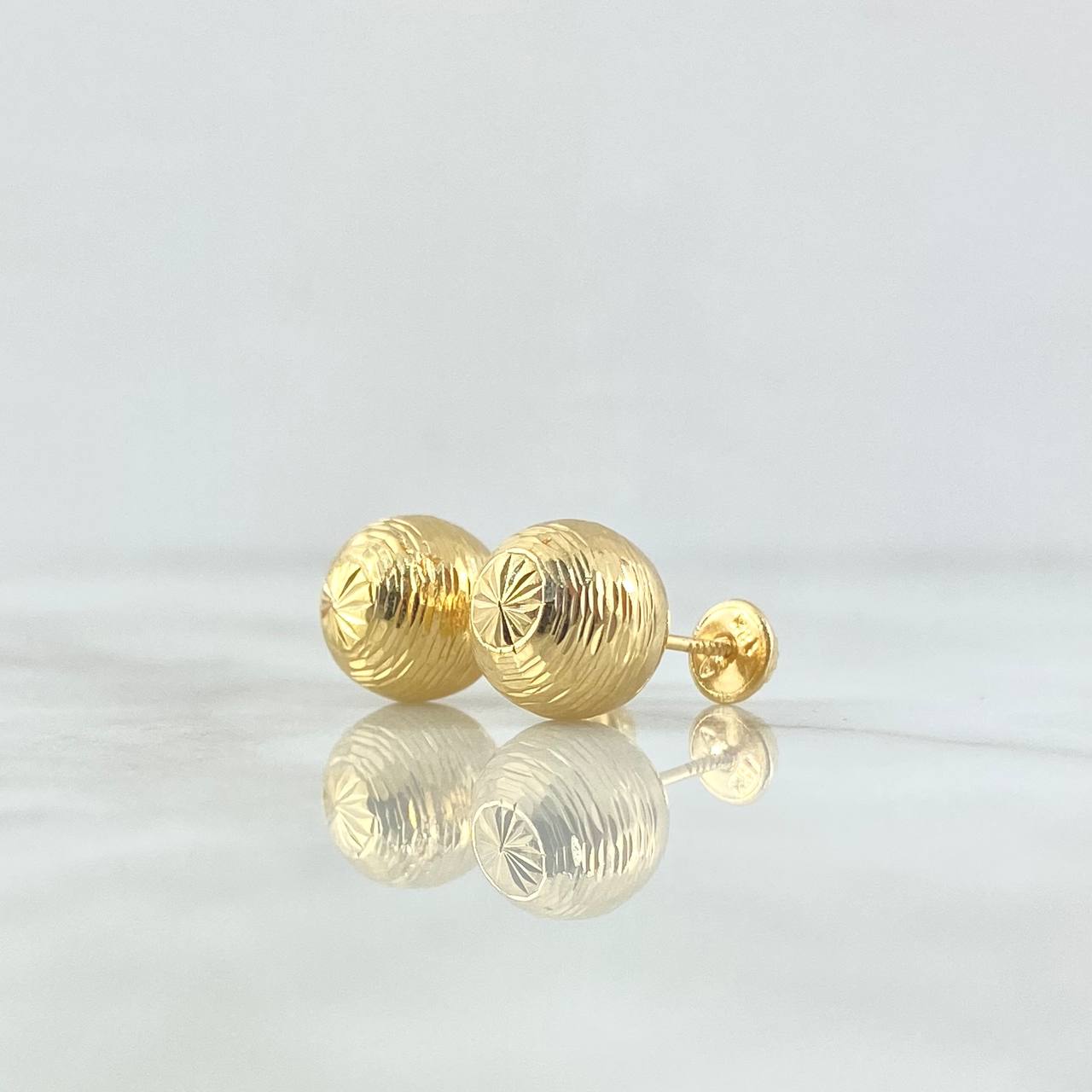 Topos Bola 1.8gr / 10mm Diamantado Lineal Oro Amarillo 18K ©