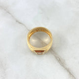 Anillo Solitario Estela 4.1gr / T7 1/2 / Circones Blancos Oro Amarillo 18K