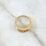 Anillo Espiga 3.55gr / T7 1/4 / Circones Negros Oro Amarillo 18K