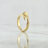 Anillo Clavo 5.4gr / T6 3/4 / Circones Blancos Oro Amarillo 18K