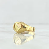 Anillo Sello Corazón 2.1gr / T9 1/4 / Texturizado Tres Oros 18K