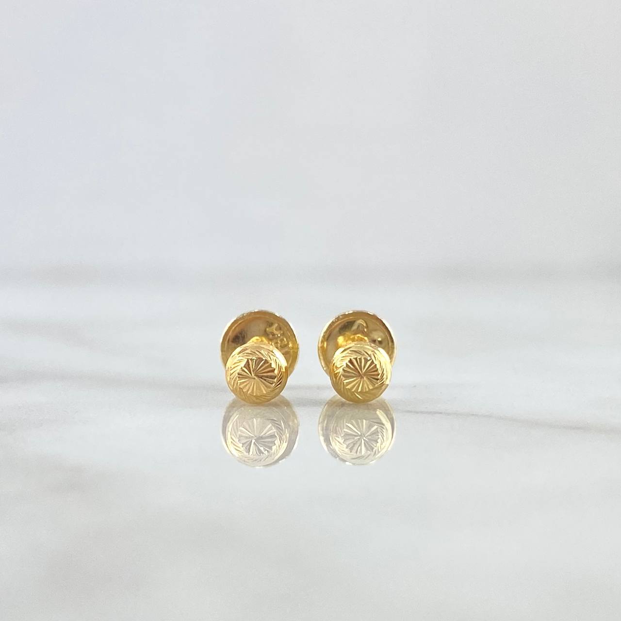 Topos Bola 0.5gr / 4mm Diamantado Lineal Oro Amarillo 18K ©