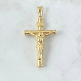 Dije Cruz Cristo 3.05gr / 5.7cm / Baston Liso Oro Amarillo 18K