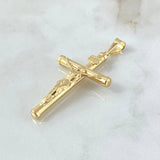 Dije Cruz Cristo 3.05gr / 5.7cm / Baston Liso Oro Amarillo 18K