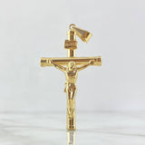 Dije Cruz Cristo 3.05gr / 5.7cm / Baston Liso Oro Amarillo 18K