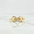 Anillo Infinito Parcial 2.05gr / T7 1/2 / Circones Blancos Oro Amarillo 18K