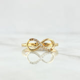 Anillo Infinito Parcial 1.9gr / T6 / Circones Blancos Oro Amarillo 18K