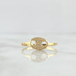 Anillo GC 1.2gr / T8 1/4 / Circones Blancos Oro Amarillo 18K