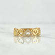 Anillo Corazones Intercalados 2.7gr / T6 / Circones Blancos Oro Amarillo 18K