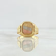 Anillo Sello Rectangulo Con Marco 4.65gr / T8 3/4 / Texturizado Tres Oros 18K