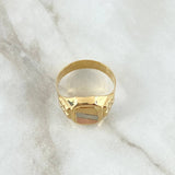 Anillo Sello Rectangulo Con Marco 4.65gr / T8 3/4 / Texturizado Tres Oros 18K