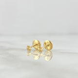 Topos Hexágono Diamantado 0.4gr / 2.8mm Oro Amarillo 18K ©