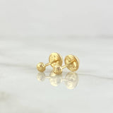 Topos Media Bola 0.4gr / 3mm Diamantado Lineal Oro Amarillo 18K