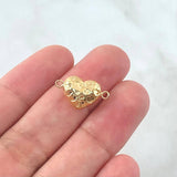 Herraje Corazón Tallado 0.75gr / 1.8cm / Troquelado Relieve Oro Amarillo 18K