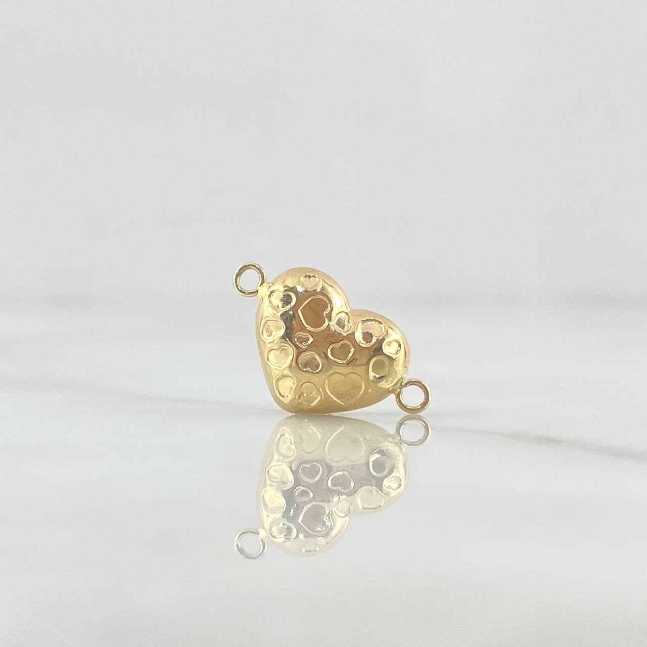 Herraje Corazón Tallado 0.75gr / 1.8cm / Troquelado Relieve Oro Amarillo 18K