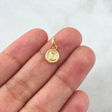 Dije Letra D 0.35gr / 1.5cm / Circulo Texturizado Rustico Oro Amarillo 18K