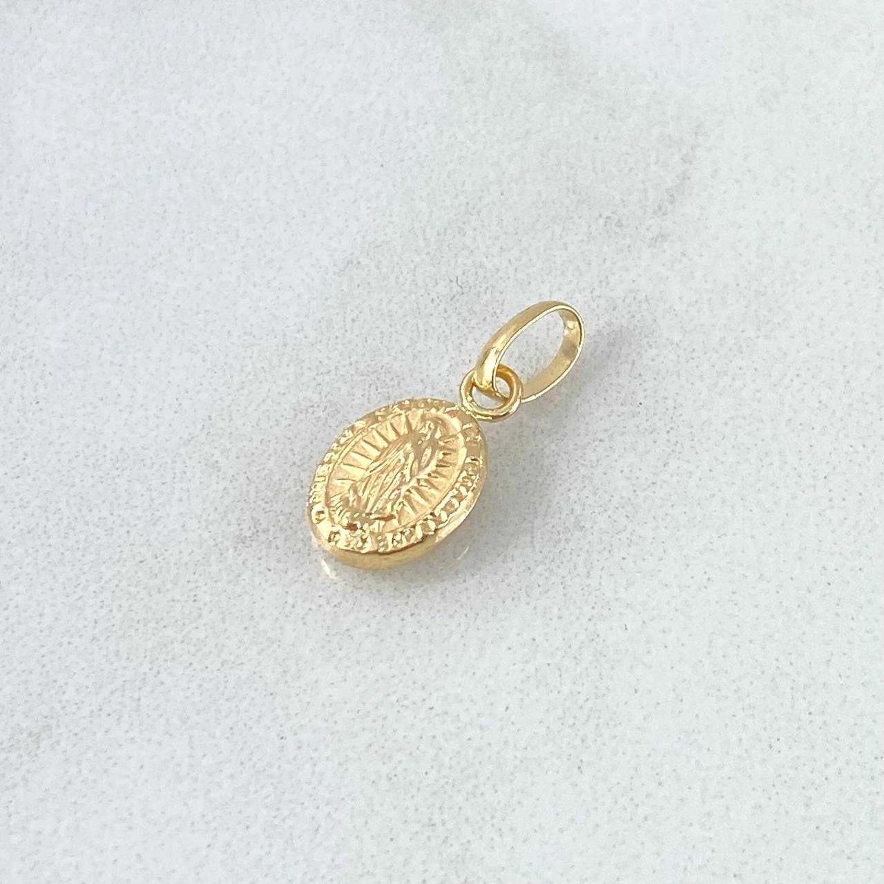 Dije Virgen Guadalupe 0.4gr / 1.6cm / Ovalo Troquelado Oro Amarillo 18K