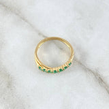 Anillo Infinito Medio Basteado 2.75gr / T7 / Esmeraldas 46pts Oro Amarillo 18K (Joya) *