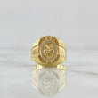 Anillo Sagrado Corazón De Jesús 2.35gr / T9 1/4 / Mate Texturizado Oro Amarillo 18K