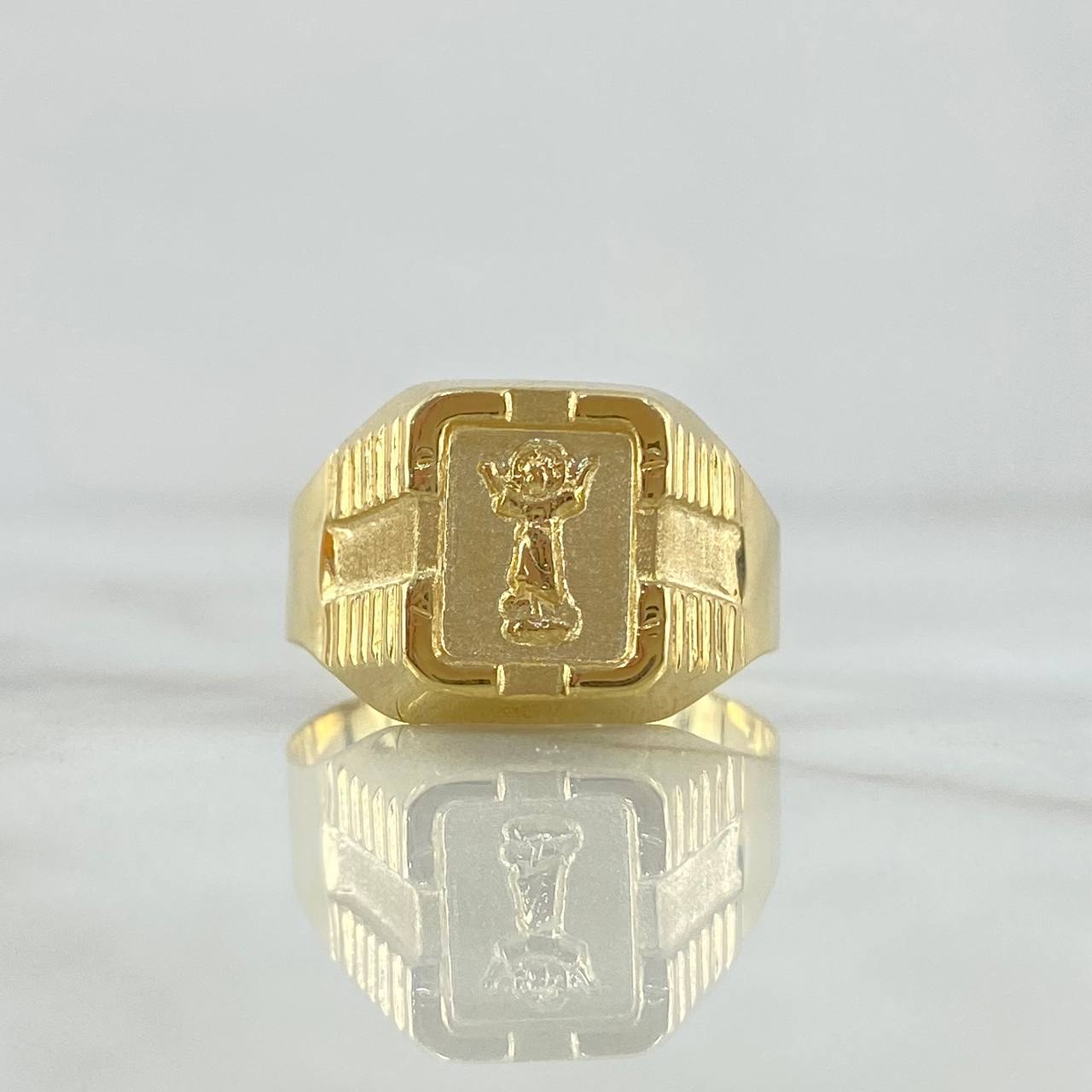 Anillo Divino Niño 2.3gr / T11 / Mate Texturizado Oro Amarillo 18K