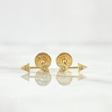 Topos Flecha 0.6gr / 9mm Circones Blancos Oro Amarillo 18K