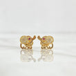 Topos Elefante 1.15gr / 7mm Circones Blancos - Ojos Fucsias Oro Amarillo 18K