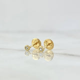 Topos Bisel 0.5gr / 3mm Circon Blanco Oro Amarillo 18K