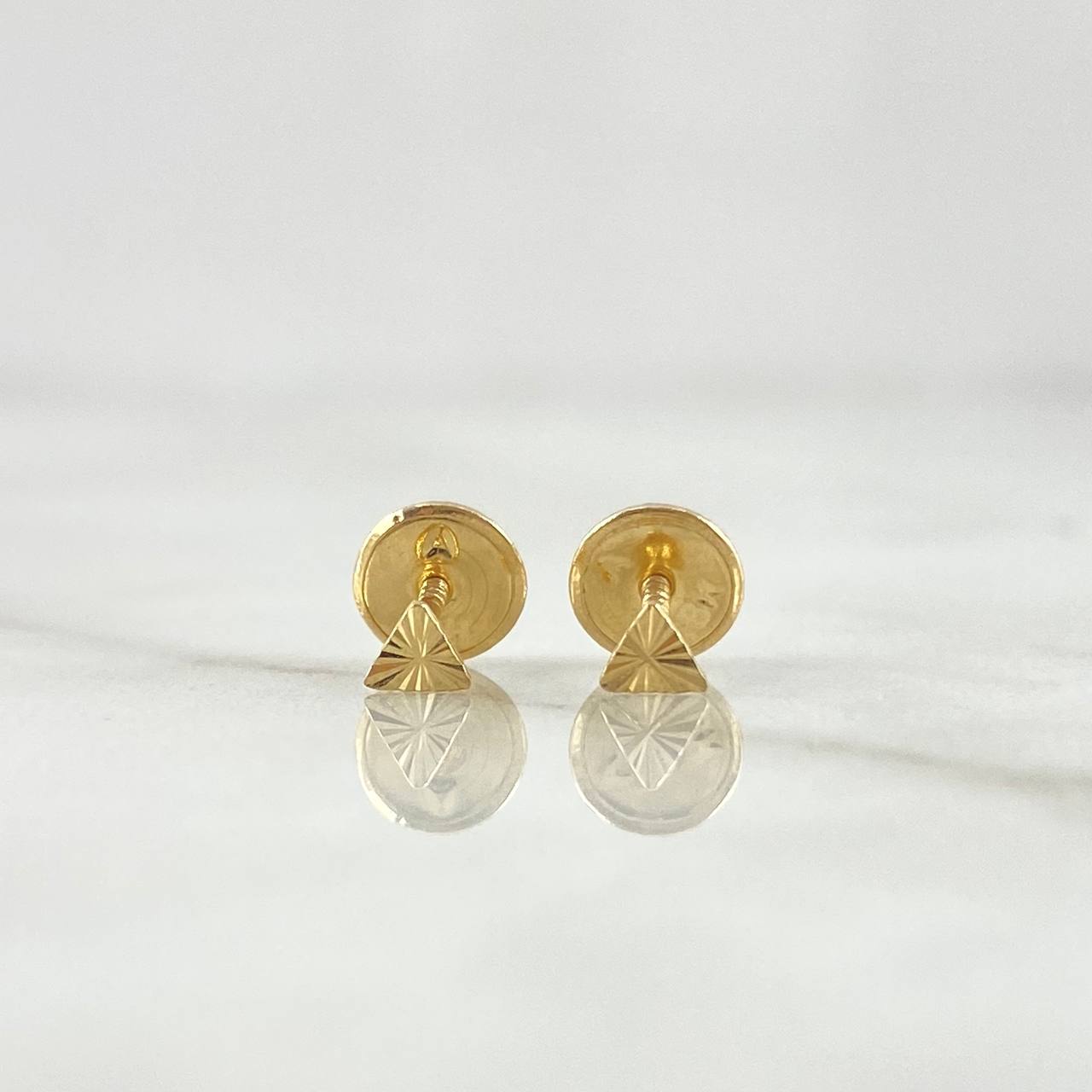 Topos Triangulo Diamantado 0.4gr / 4mm Oro Amarillo 18K