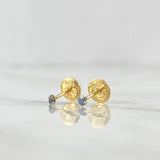 Topos Cuatro Garras 0.4gr / 2mm Circon Celeste Oro Amarillo 18K