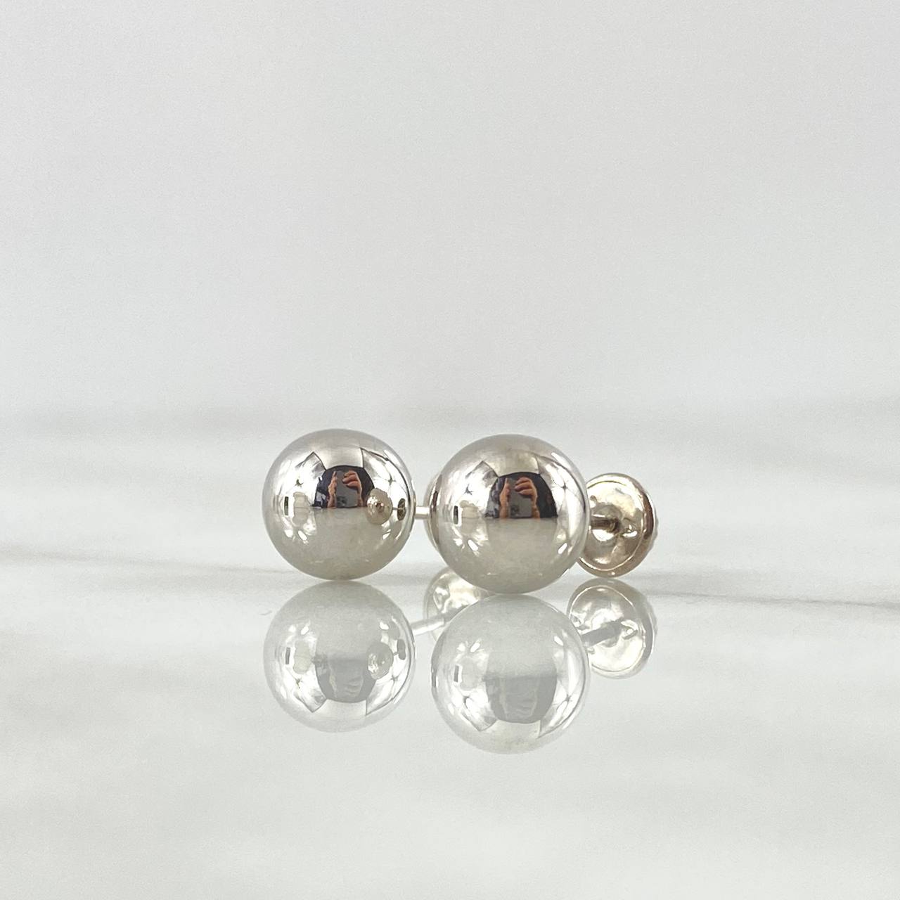 Topos Bola 1.1gr / 8mm Lisa Oro Blanco 18K