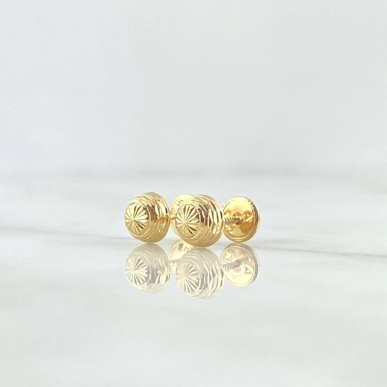 Topos Media Bola 0.7gr / 6mm Diamantada Lineal Oro Amarillo 18K