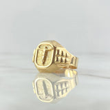 Anillo Sello Cristo 4.05gr / T8 1/2 /  Texturizado Oro Amarillo 18K