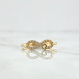 Anillo Infinito Corazón 1.45gr / T5 / Circones Blancos Oro Amarillo 18K *