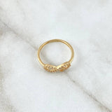 Anillo Infinito Corazón 1.6gr / T7 1/4 / Circones Blancos Oro Amarillo 18K