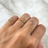 Anillo Infinito Corazón 1.45gr / T5 / Circones Blancos Oro Amarillo 18K *