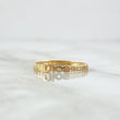 Anillo Dios 1.35gr / T5 1/4 / Circones Blancos Oro Amarillo 18K