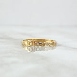 Anillo Dios 1.55gr / T7 / Circones Blancos Oro Amarillo 18K