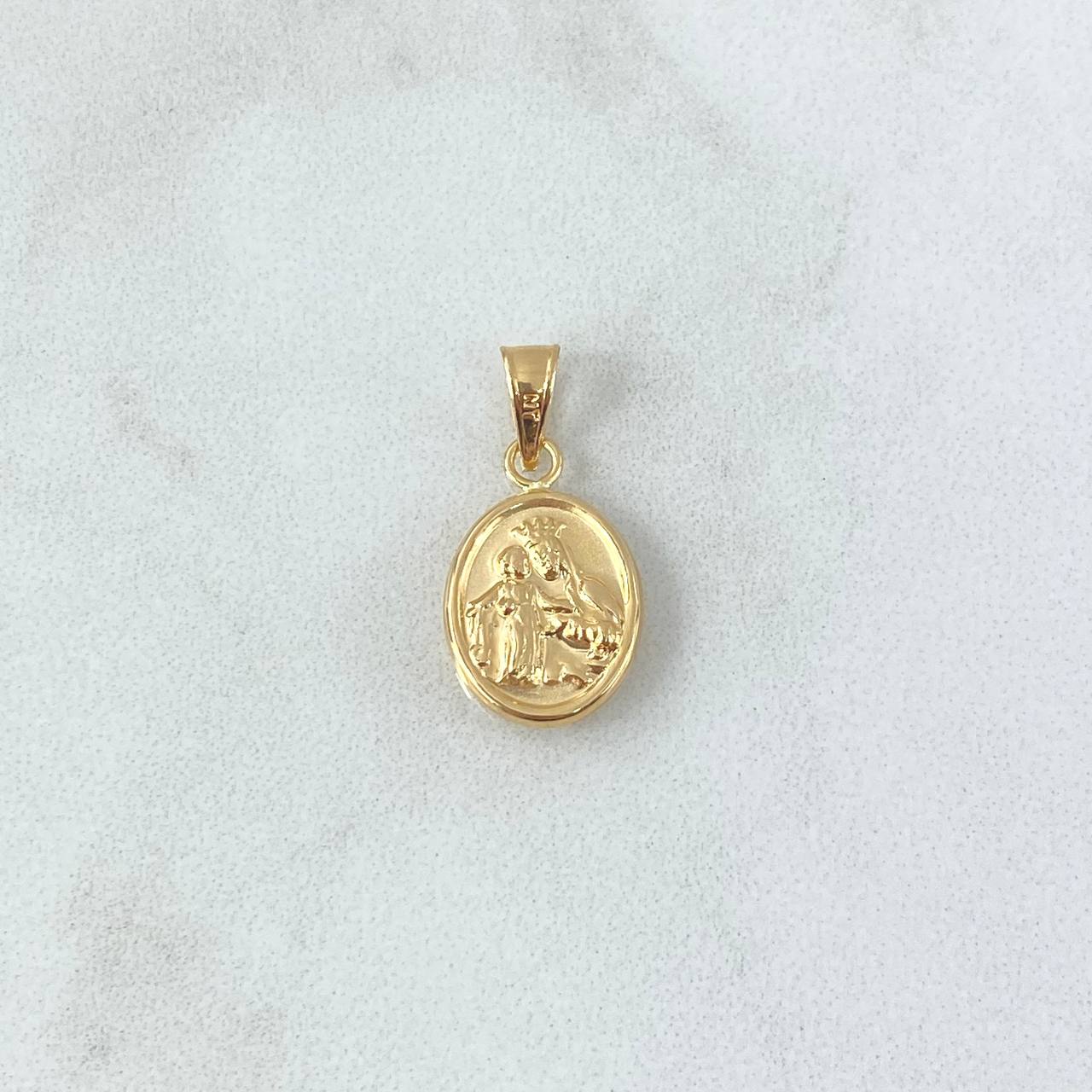 Dije Virgen del Carmen troquelada 0.55gr / 2cm / Borde Liso Oro Amarillo 18K