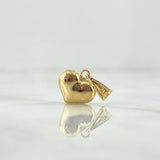 Dije Corazón 0.55gr / 1.6cm / Cargador Bordado Oro Amarillo 18K *