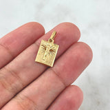 Dije Placa Cristo 0.9gr / 2cm / Texturizada Oro Amarillo 18K *