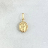 Dije Virgen Milagrosa 0.5gr / 1.8cm / Ovalada Plana Oro Amarillo 18K