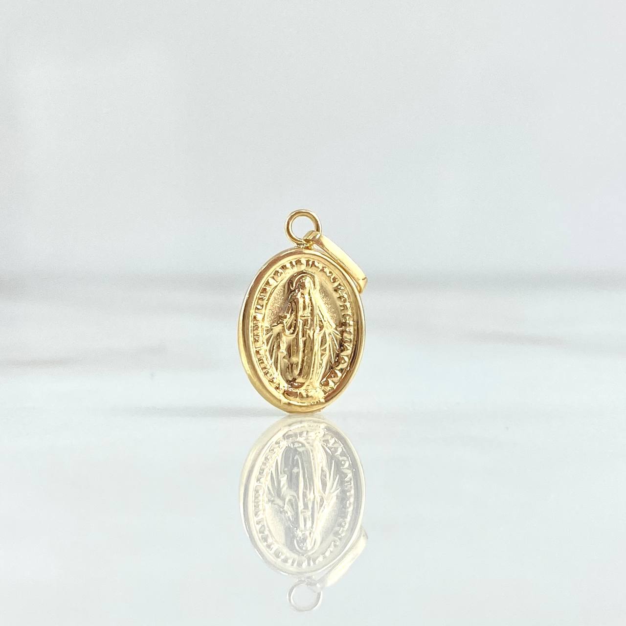 Dije Virgen Milagrosa 0.65gr / 1.8cm / Ovalada Plana Oro Amarillo 18K