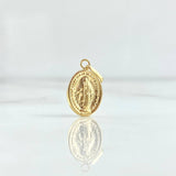 Dije Virgen Milagrosa 0.65gr / 1.8cm / Ovalada Plana Oro Amarillo 18K