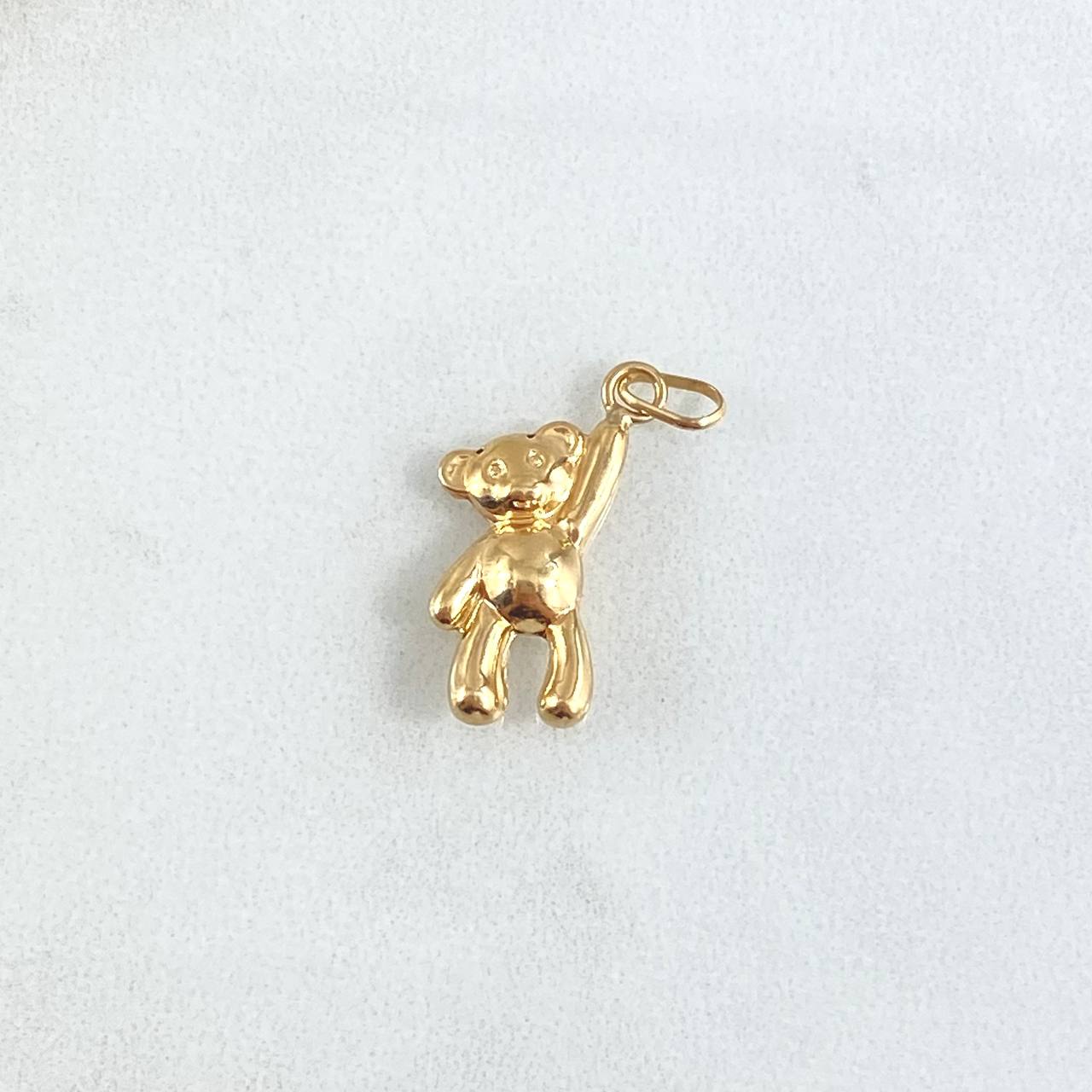 Dije Oso Manito Arriba 0.75gr / 2.2cm / Liso - Troquelado Oro Amarillo 18K