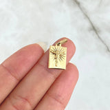 Dije Placa Cristo 1gr / 2cm / Texturizada Oro Amarillo 18K